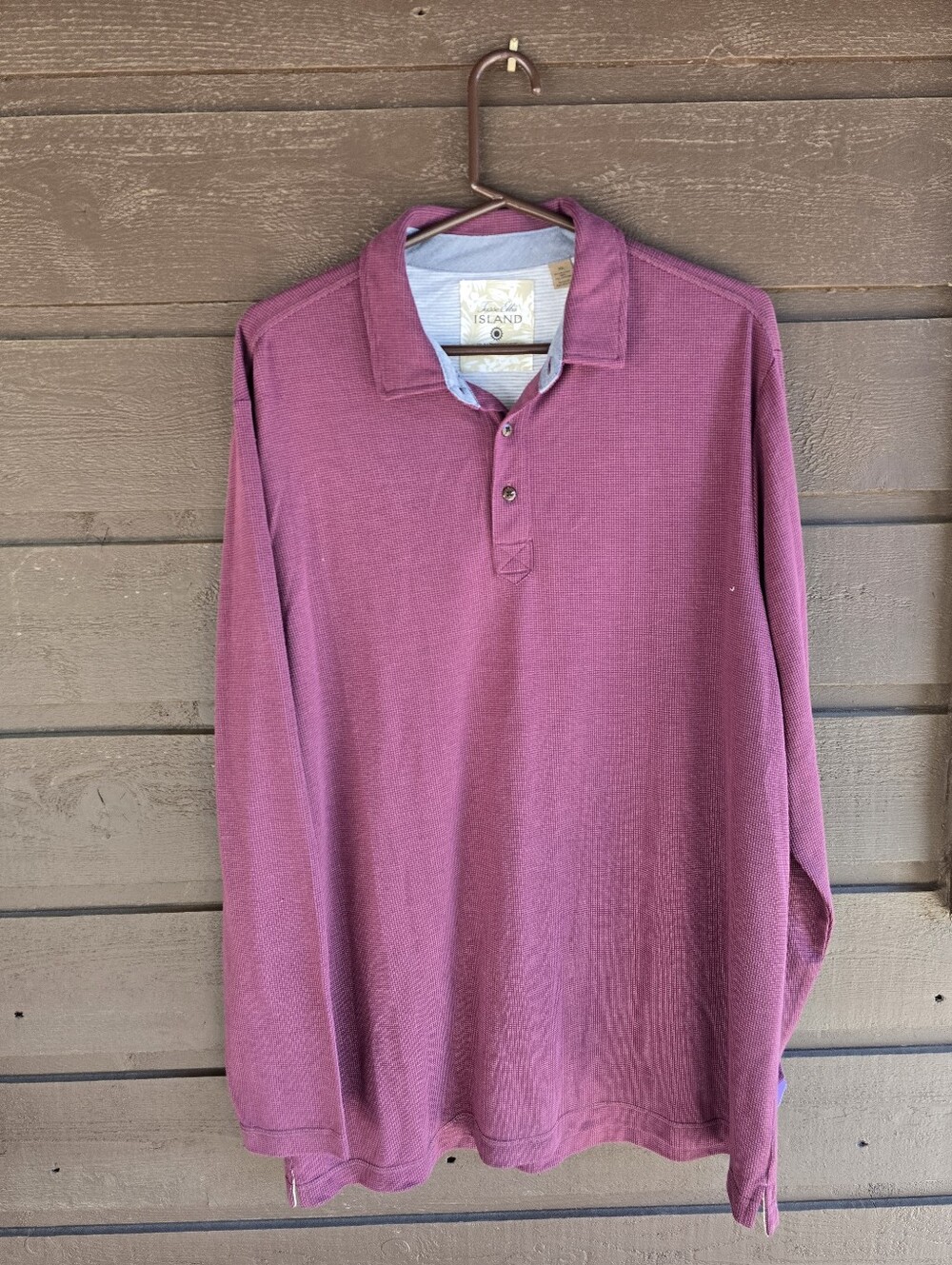 NWT Tasso Elba Island UPF Sun Protect Long Sleeve Waffle Polo Port Men's XL